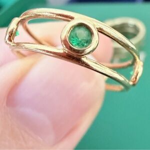 Elegant Gold Ring with Green Gemstone